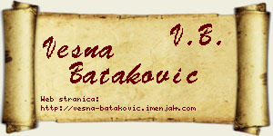 Vesna Bataković vizit kartica